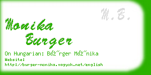 monika burger business card